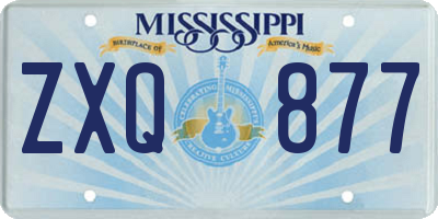 MS license plate ZXQ877