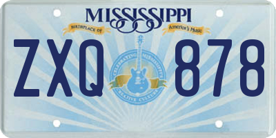 MS license plate ZXQ878