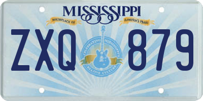 MS license plate ZXQ879