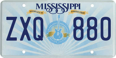 MS license plate ZXQ880