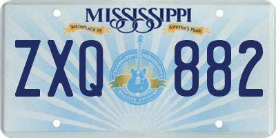 MS license plate ZXQ882