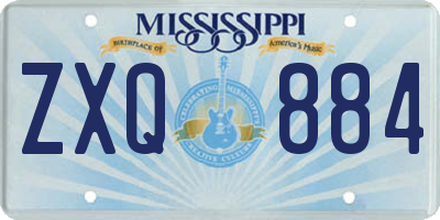 MS license plate ZXQ884