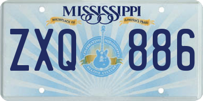 MS license plate ZXQ886