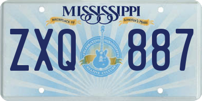 MS license plate ZXQ887