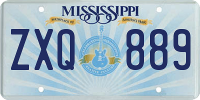 MS license plate ZXQ889