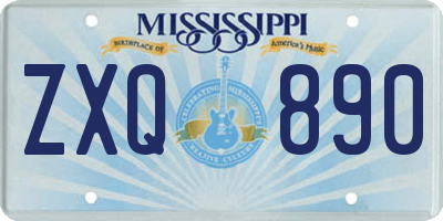 MS license plate ZXQ890