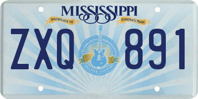 MS license plate ZXQ891