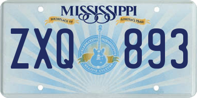 MS license plate ZXQ893