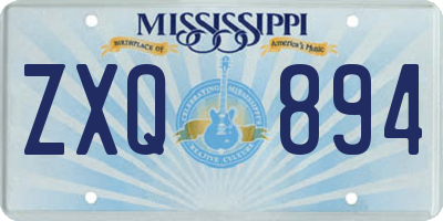 MS license plate ZXQ894