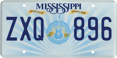 MS license plate ZXQ896