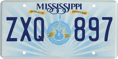 MS license plate ZXQ897