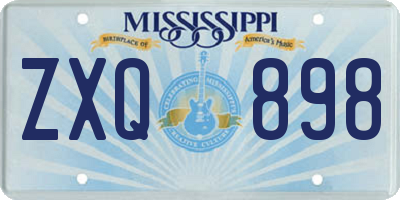 MS license plate ZXQ898