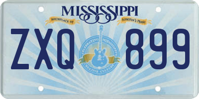 MS license plate ZXQ899