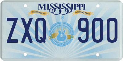 MS license plate ZXQ900