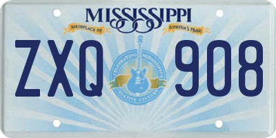 MS license plate ZXQ908