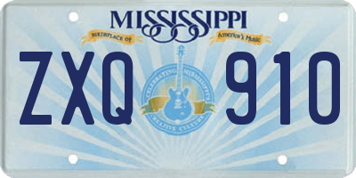 MS license plate ZXQ910