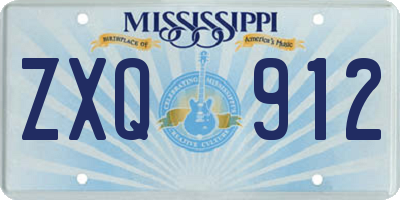 MS license plate ZXQ912