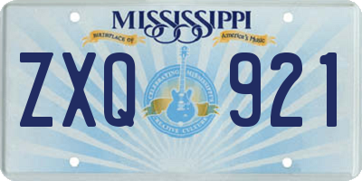 MS license plate ZXQ921