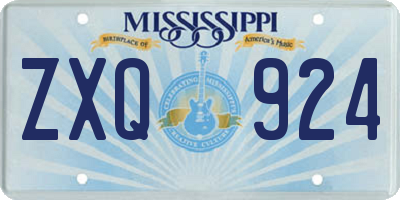 MS license plate ZXQ924
