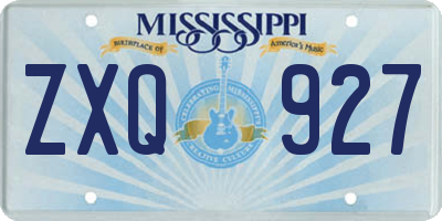 MS license plate ZXQ927