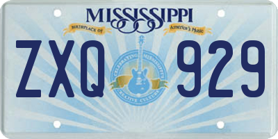 MS license plate ZXQ929
