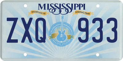 MS license plate ZXQ933