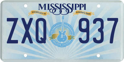 MS license plate ZXQ937