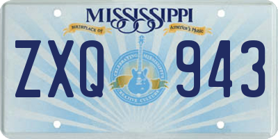 MS license plate ZXQ943