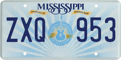 MS license plate ZXQ953