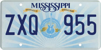 MS license plate ZXQ955