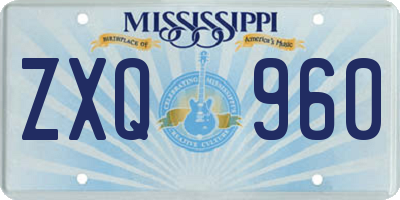 MS license plate ZXQ960