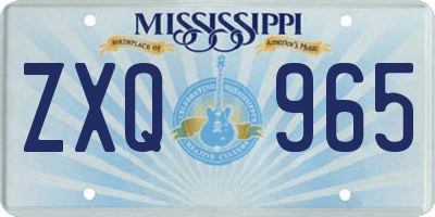 MS license plate ZXQ965