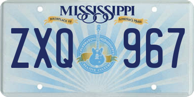 MS license plate ZXQ967