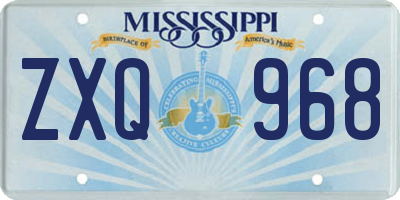 MS license plate ZXQ968