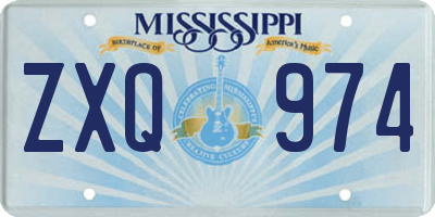 MS license plate ZXQ974