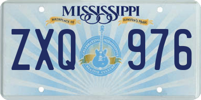 MS license plate ZXQ976