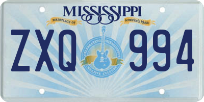 MS license plate ZXQ994