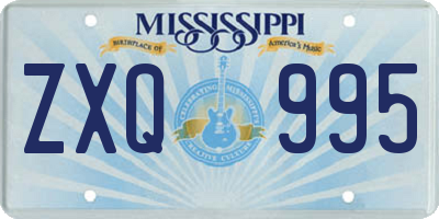 MS license plate ZXQ995