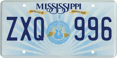 MS license plate ZXQ996
