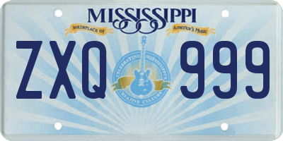 MS license plate ZXQ999