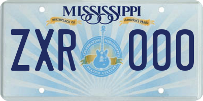 MS license plate ZXR000