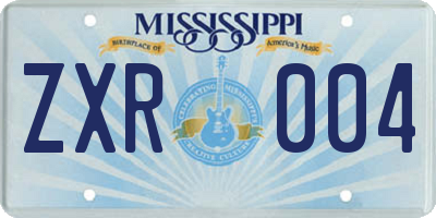 MS license plate ZXR004