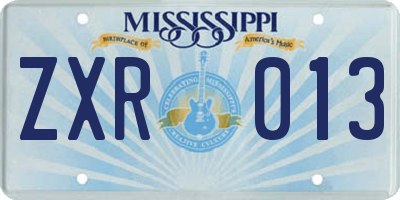 MS license plate ZXR013