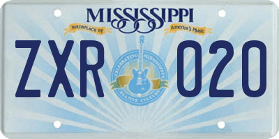 MS license plate ZXR020