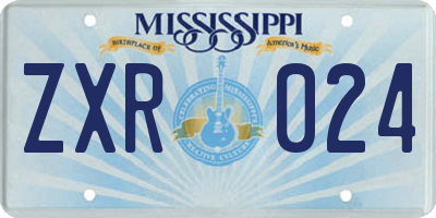 MS license plate ZXR024