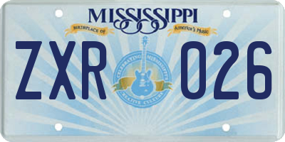 MS license plate ZXR026