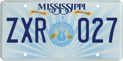MS license plate ZXR027
