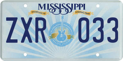 MS license plate ZXR033