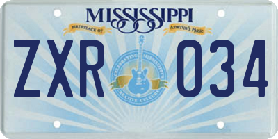 MS license plate ZXR034