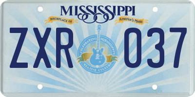 MS license plate ZXR037